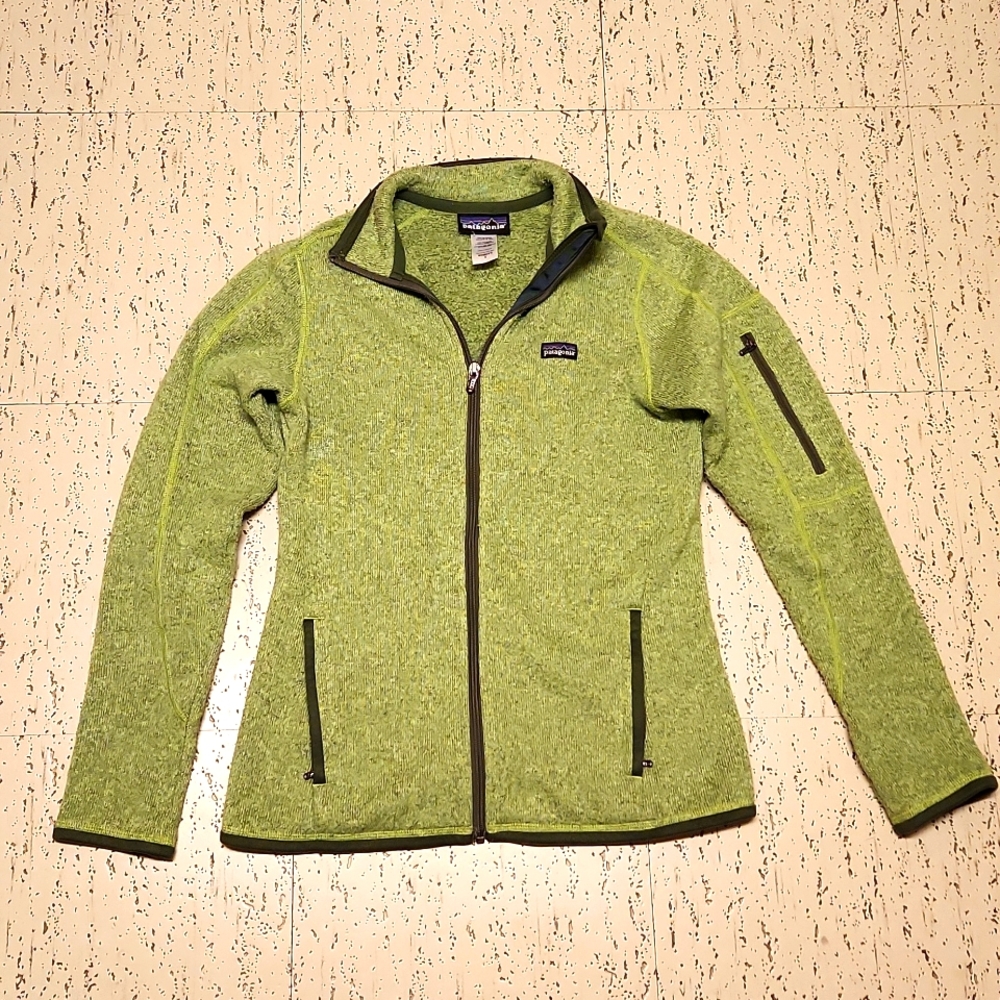 Patagonia Lime Green Full Zip Polyester Better Sweater